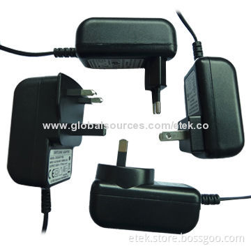 12W Series Switching Power Adapters with China AC Plug for DVD Players and A/V Products